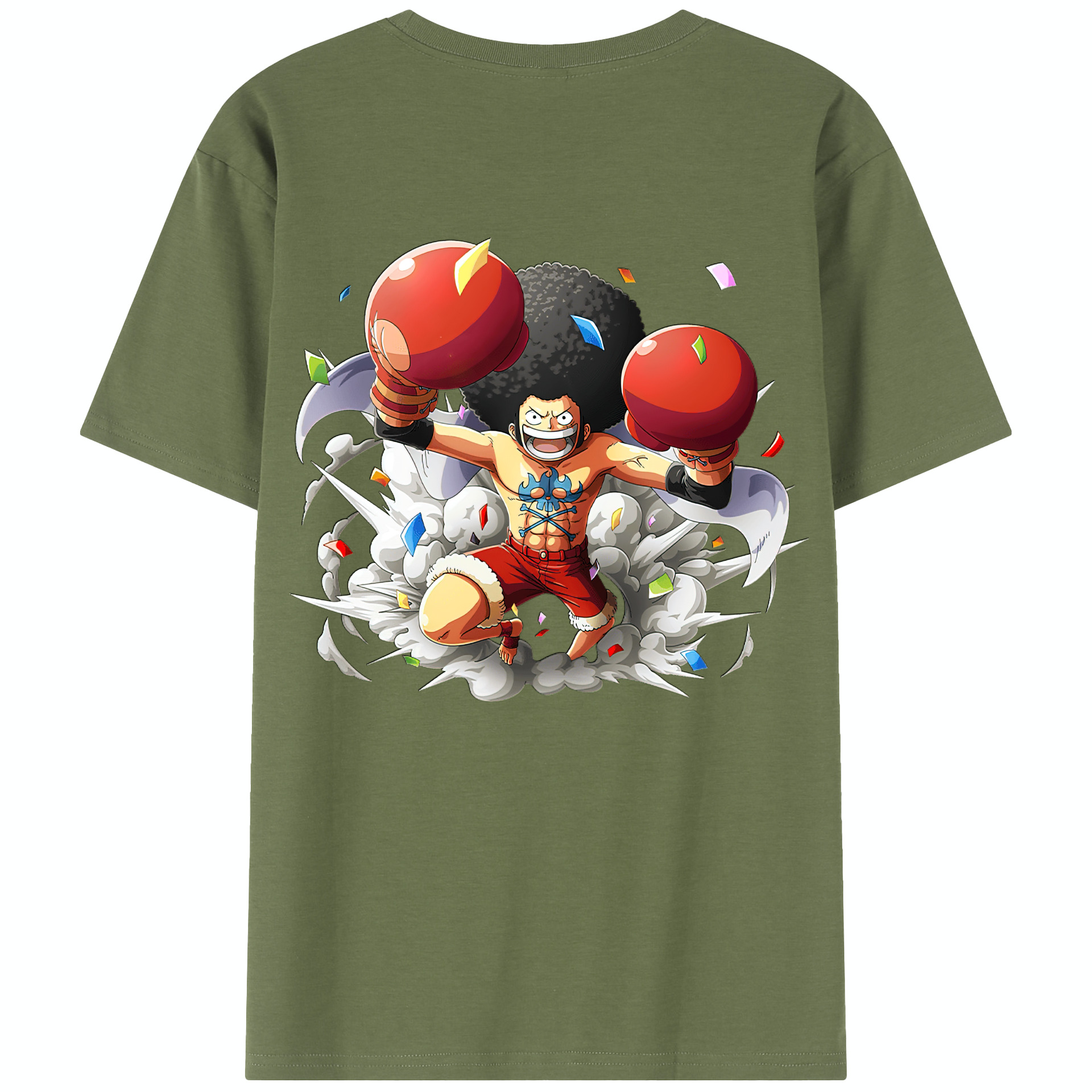 ワンピース モンキー・D・ルフィ ONE PIECE Monkey D. Luffy 綿100％半袖Tシャツ（背面プリント）